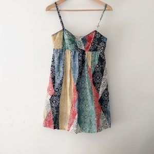 BCBG silk baby doll dress with print